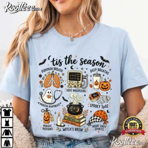 Tis The Season RT Halloween Respiratory Therapist Spooky Nurse T Shirt (2)