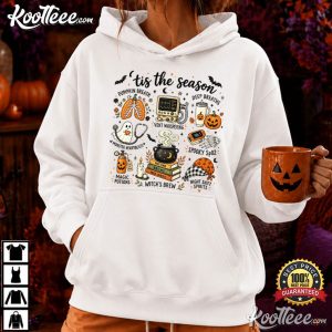 Tis The Season RT Halloween Respiratory Therapist Spooky Nurse T Shirt (3)