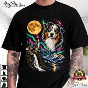 Dog Lovers 90s Australian Shepherd Howling T Shirt (4)