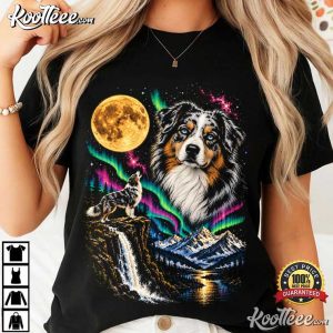 Dog Lovers 90s Australian Shepherd Howling T-Shirt Dog Lovers 90s Australian Shepherd Howling T Shirt (1)