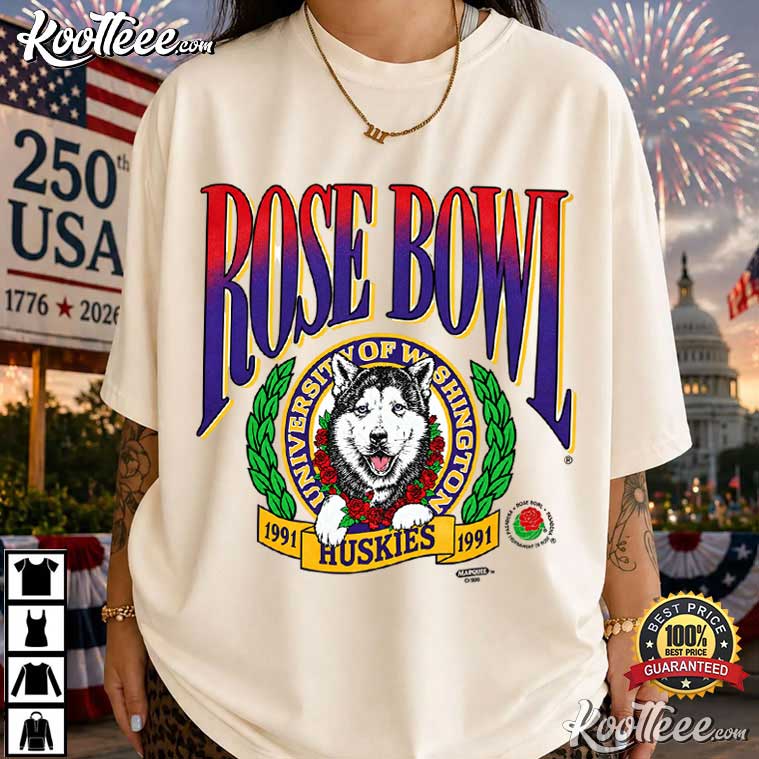 Rose Bowl 1991 Huskies Vintage University Of Washington Football T-Shirt Rose Bowl 1991 Huskies Vintage University Of Washington Football T-Shirt