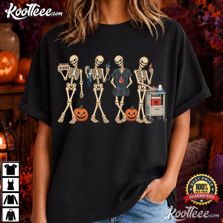 Medical Laboratory Science Halloween Vintage Skeleton T-Shirt