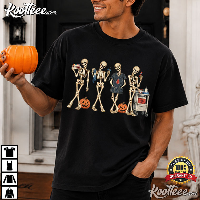 Medical Laboratory Science Halloween Vintage Skeleton T-Shirt