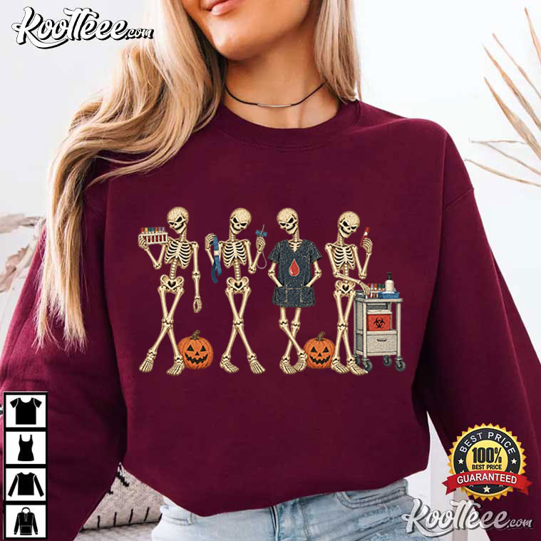 Medical Laboratory Science Halloween Vintage Skeleton T-Shirt