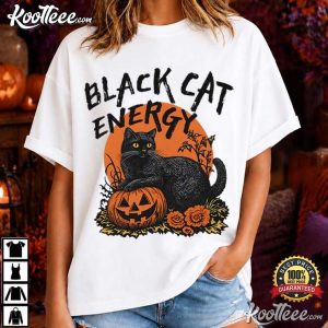 Black Cat Energy Funny Halloween Spooky Season T-Shirt