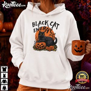 Black Cat Energy Funny Halloween Spooky Season T Shirt (2)