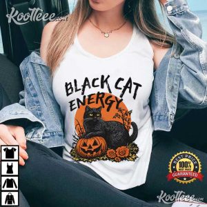 Black Cat Energy Funny Halloween Spooky Season T Shirt (3)