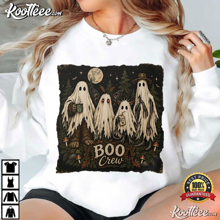 Cryptid Boo Crew Halloween Bigfoot Mothman Chupacabra Ghost T-Shirt Cryptid Boo Crew Halloween Bigfoot Mothman Chupacabra Ghost T-Shirt