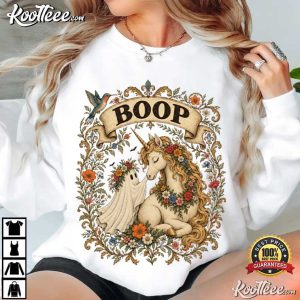Ghost Unicorn Vintage Gothic Halloween Boop T Shirt (2)