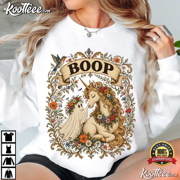 Ghost Unicorn Vintage Gothic Halloween Boop T-Shirt