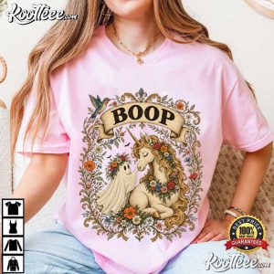 Ghost Unicorn Vintage Gothic Halloween Boop T Shirt (3)