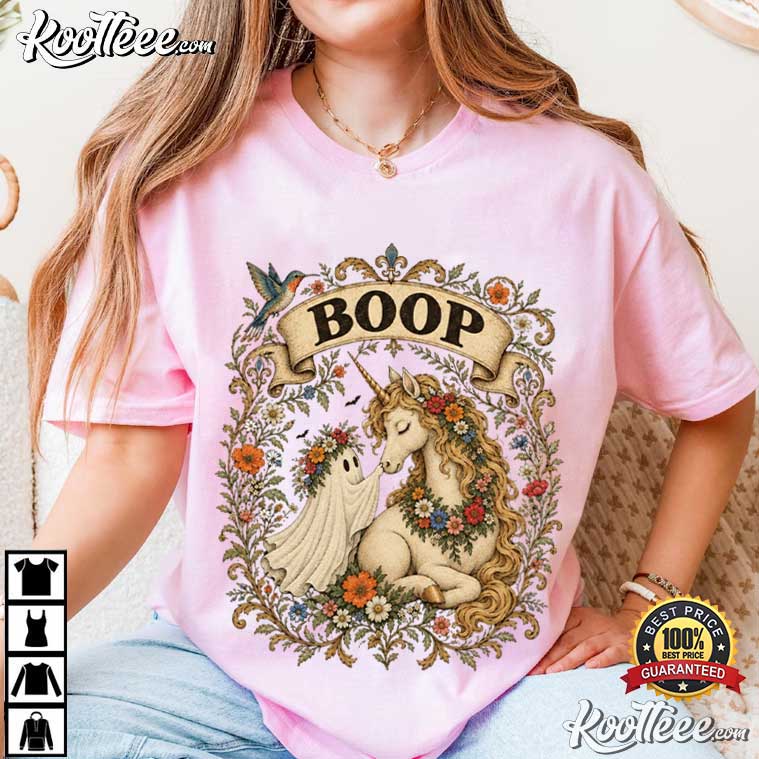 Ghost Unicorn Vintage Gothic Halloween Boop T-Shirt