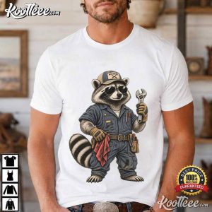 Mechanic Raccoon Funny Auto Repair Garage Worker T Shirt (2)