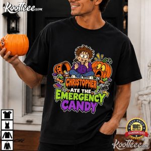 Emergency Candy Halloween Candy Custom Name Spooky Treat Top T-Shirt Emergency Candy Halloween Candy Custom Name Spooky Treat Top T Shirt (2)
