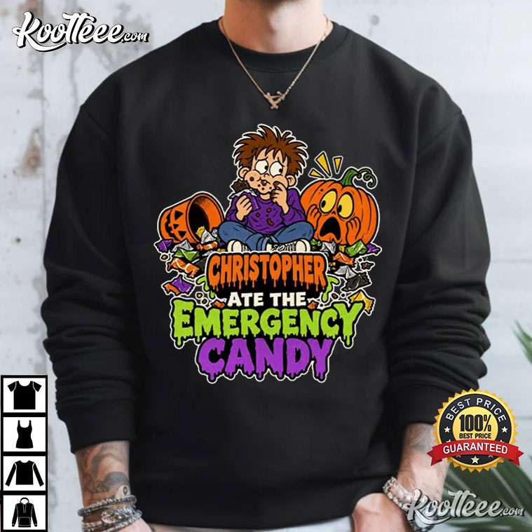 Emergency Candy Halloween Candy Custom Name Spooky Treat Top T-Shirt Emergency Candy Halloween Candy Custom Name Spooky Treat Top T-Shirt