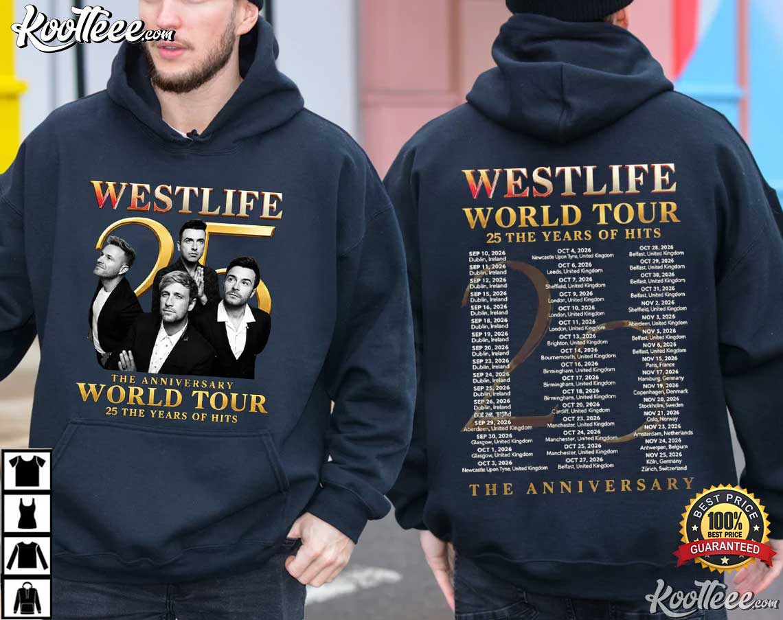 Westlife 25th Anniversary Tour 2026 Concert Boyband T-Shirt Westlife 25th Anniversary Tour 2026 Concert Boyband T-Shirt