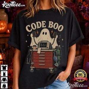Code Boo Respiratory Funny Halloween Nurse Spooky T Shirt (1)