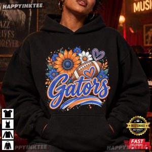 Gators Flower Orange Blue Game Day Football T Shirt (4)