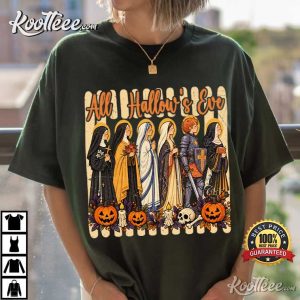 All Hallows Eve Catholic Saints Halloween Christian Fall T Shirt (4)