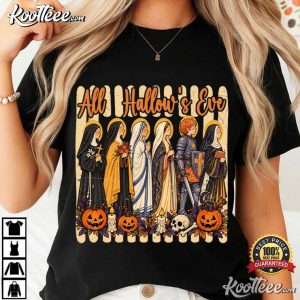 All Hallows Eve Catholic Saints Halloween Christian Fall T Shirt (2)