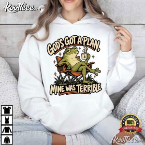 God's Got A Plan Funny Christian Frog Sarcastic Faith T Shirt (4)