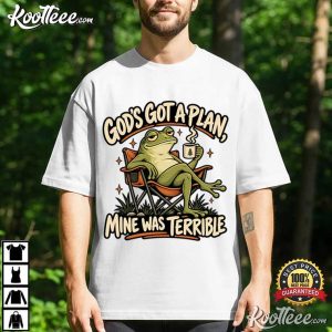 God's Got A Plan Funny Christian Frog Sarcastic Faith T Shirt (1)