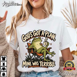 God's Got A Plan Funny Christian Frog Sarcastic Faith T Shirt (3)