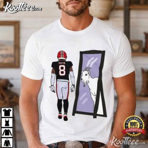Goat In Mirror GOAT Parody Funny Football Player T Shirt (4)