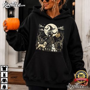 Halloween Poodles Because People Are Creepy Witch And Dogs T Shirt (2)