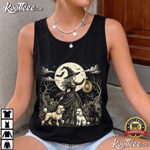 Halloween Poodles Because People Are Creepy Witch And Dogs T Shirt (3)