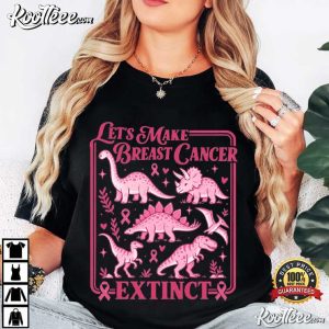 Breast Cancer Awareness Dinosaur Pink Dino Survivor Support T Shirt (4)