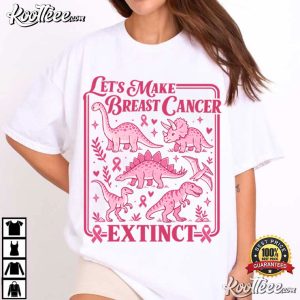 Breast Cancer Awareness Dinosaur Pink Dino Survivor Support T Shirt (1)