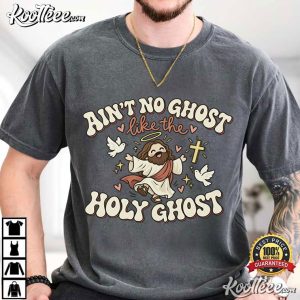 Ghost With Bible Spooky Season Funny Church Christian T Shirt (1)