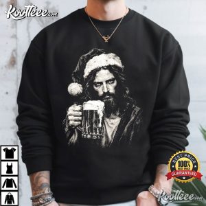 Jesus Santa Hat Beer Christmas Christian T Shirt (4)