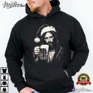 Jesus Santa Hat Beer Christmas Christian T Shirt (1)