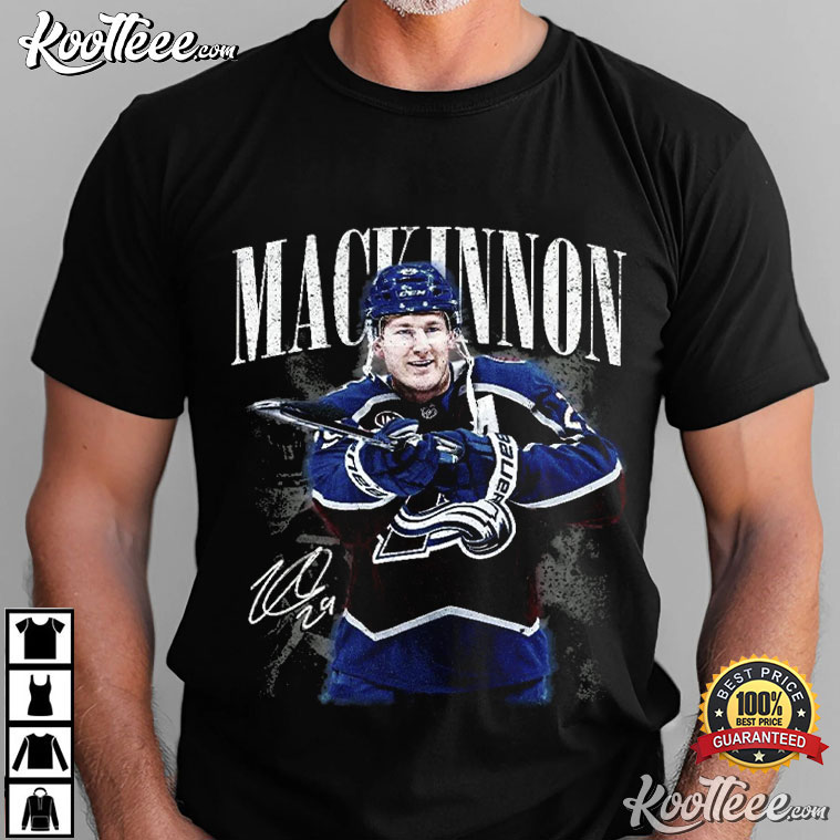 Nathan MacKinnon Signature Colorado Hockey Vintage 90s T-Shirt