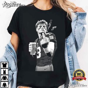 JJ McCarthy New York Football Retro Middle Finger T Shirt (4)