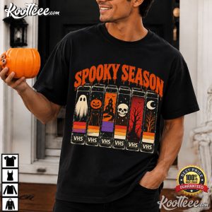 Halloween Black Cat Ghost Spooky Season Horror Movie T Shirt (1)