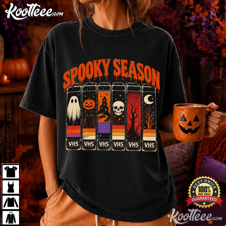 Halloween Black Cat Ghost Spooky Season Horror Movie T-Shirt Halloween Black Cat Ghost Spooky Season Horror Movie T-Shirt