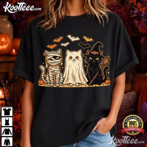 Black Cat Ghost Cat Witch Cat Cute Halloween Spooky Season T-Shirt Black Cat Ghost Cat Witch Cat Cute Halloween Spooky Season T Shirt (3)