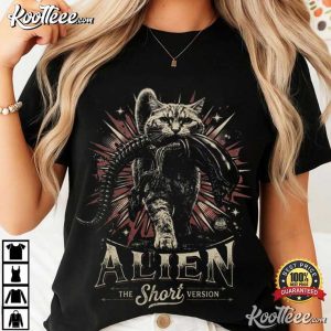 Alien Cat Space Creature Cat Sci Fi Horror Parody T Shirt (4)