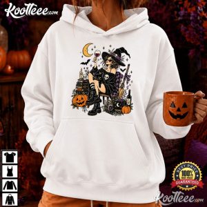 Halloween Wine Vintage Witch And Black Cat Spooky Season T-Shirt Halloween Wine Vintage Witch And Black Cat Spooky Season T Shirt (4)