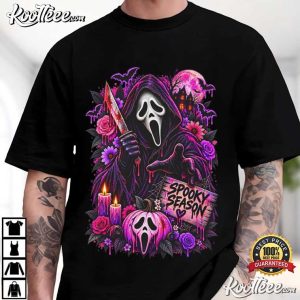 Scream Mask Reaper Spooky Season Halloween Horror T Shirt (4)