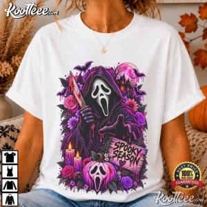 Scream Mask Reaper Spooky Season Halloween Horror T Shirt (1)