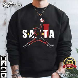 Santa Jordan Christmas Sneakerhead Hip Hop Holiday T Shirt (4)