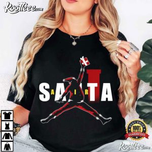 Santa Jordan Christmas Sneakerhead Hip Hop Holiday T Shirt (3)