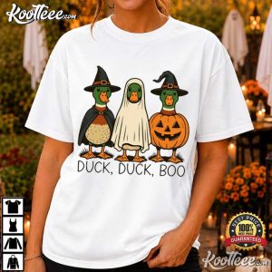 Duck Duck Boo Cute Halloween Witch Ghost Pumpkin T Shirt (1)