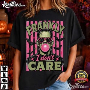 Frankly I Don't Care Frankenstein Bubblegum Retro Halloween T Shirt (1)