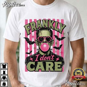 Frankly I Don't Care Frankenstein Bubblegum Retro Halloween T Shirt (2)