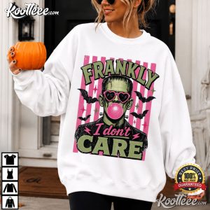 Frankly I Don't Care Frankenstein Bubblegum Retro Halloween T Shirt (3)